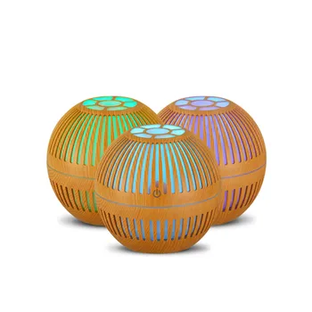 

130ml circular mini-strip hollow cold mist air humidifier, aroma diffuser with aroma essential oils, USB plug LED night light