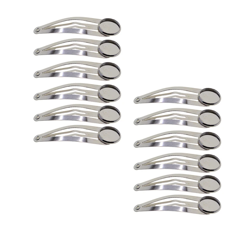 

DIY Hair Clips Women Fashion Metal Cabochon Tray Bezel Beads Charms Blank Snap Clip Jewelry
