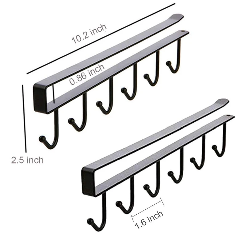 Пара промо-акция! 2 шт. крючки для кружки, чашки, бокалы для вина, крючки для хранения кухонной посуды, галстуки, ремни и шарф, подвесной крючок, держатель для стойки U