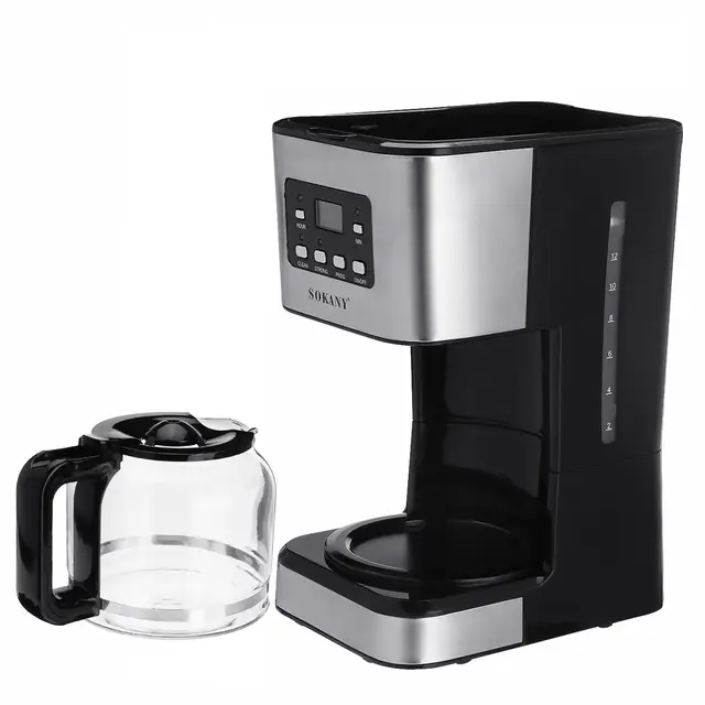 220V Coffee Machine 12 Cups For Espresso Cappuccino Latte Semi-Automatic Steam Coffee Maker Detachable Washable Coffeemaker 6