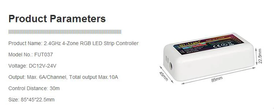 MiLight FUT035 FUT036 FUT037 FUT038 FUT039 2,4G RF беспроводной Одноцветный диммер CCT RGB RGBW RGB+ CCT контроллер светодиодной ленты