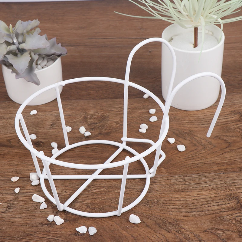 1PCS Garden Supplies Hanging Plant Iron Racks Balcony Round Flower Pot Rack Railing Fence Outdoor