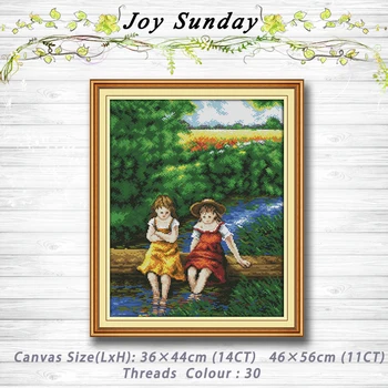 

Childhood friend kids decor painting dmc 14CT 11CT counted cross stitch kits embroidery set Needlework Set chinese cross stitch
