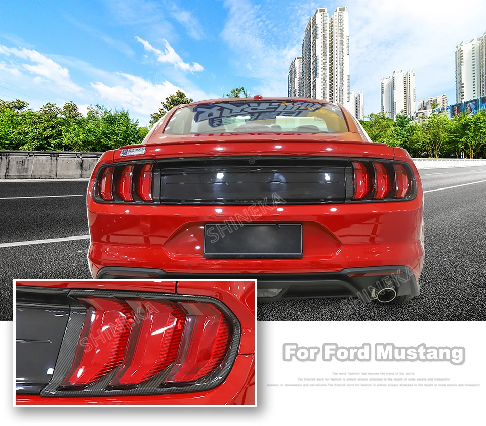 Колпаки для лампы SHINEKA для Ford Mustang,, АБС-пластик, автомобильные задние фары, декоративные задние фары, аксессуары для Ford Mustang