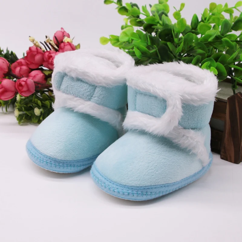 Теплые флисовые зимние ботинки для маленьких девочек и мальчиков; нескользящие ботиночки для малышей; обувь для малышей 0-18 месяцев