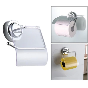 

Modern Vacuum Suction Cup Toilet Paper Holder, Removable Bracket for Bathroom Kitchen