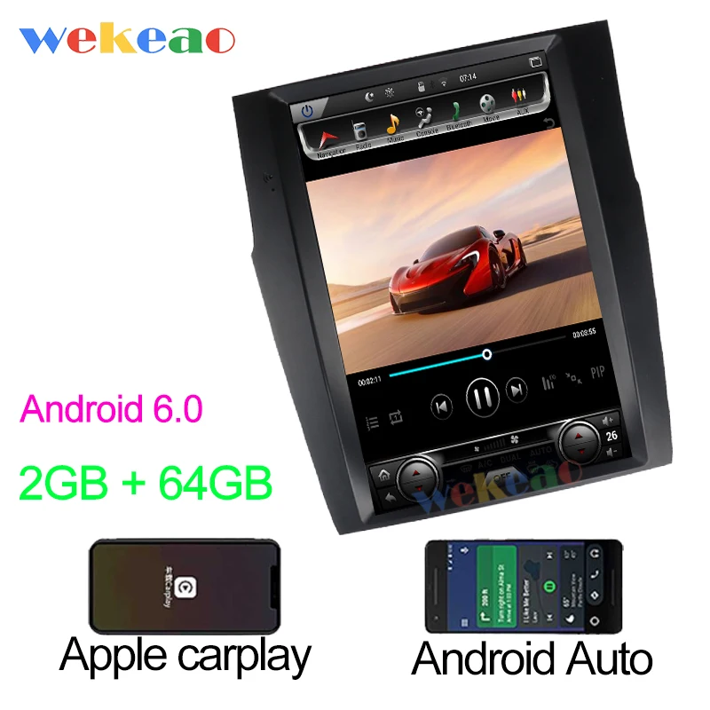 Wekeao вертикальный экран Tesla style 12,1 ''1Din Автомобильный dvd-плеер на основе Android навигационная Автомобильная магнитола для Citroen C4 C4L DS4 2011 - Цвет: Android Car Radio