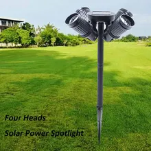 4 головы, 28LED, солнечный садовый светильник, регулируемый Точечный светильник, безопасность, водонепроницаемый прожектор, светильник на солнечной энергии, открытый путь, пейзаж, лужайка, лампа