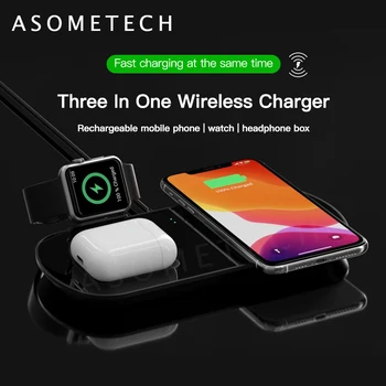 

3 in1 10W Qi Wireless Charge rQi Fast Charging Dock For iPhone 11 8 XS XR Apple Watch 5 4 3 for AirPods Pro Stand Qucik Charging