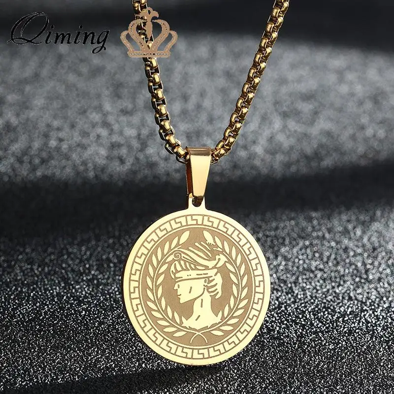 Женское колье из нержавеющей стали Athena-богиня мудрости и искусства. | Украшения