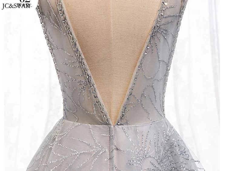 Robe mariage femme новые кружевные блестки сексуальные V образным вырезом сзади трапециевидные Серебряные платья подружек невесты для свадьбы размера плюс vestido para festa