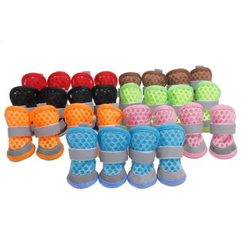 

Pet Dog Shoes Transparent Tape Reflective Soft Shoe Booties Portable Anti Slip