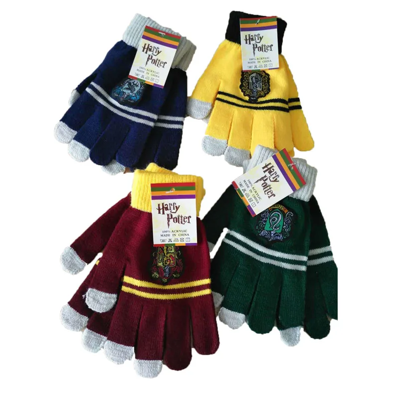 Gryffindor/Слизерин/Hufflepuff/Raven Carat зимние теплые перчатки многоцветные luva в