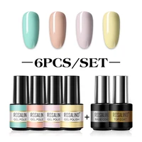 ROSALIND 2/4/6Pcs Gel Nail Polish Set Gel Polish Kit For Manicure Nail Desgin Art Semi Permanent Varnish Hybrid Base Top Coat 2