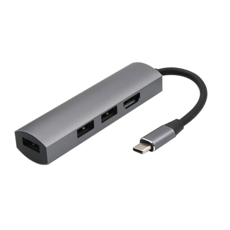 Концентратор тип-c к HDMI/USB 3,0 металлический адаптер конвертер портативный мобильный телефон/компьютер аксессуары usb-хаб адаптер конвертер