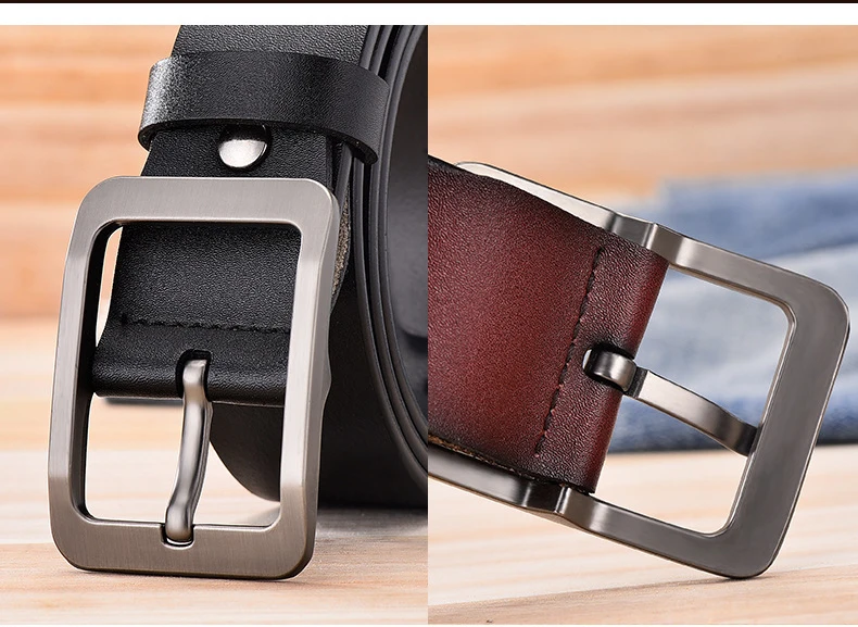 Men's belt leather belt men genuine leather designer beltsmale genuine leather strap luxury pin buckle casual men's belt