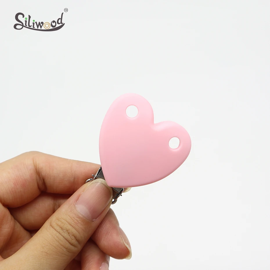 Chupeta em Forma de Coração de Silicone Acessórios de Enfermagem Bebê Manequim Clipes Dentição Silicone Titular Calmante Chupeta Diy 10pc 7 Estojos e corrente p chupetas