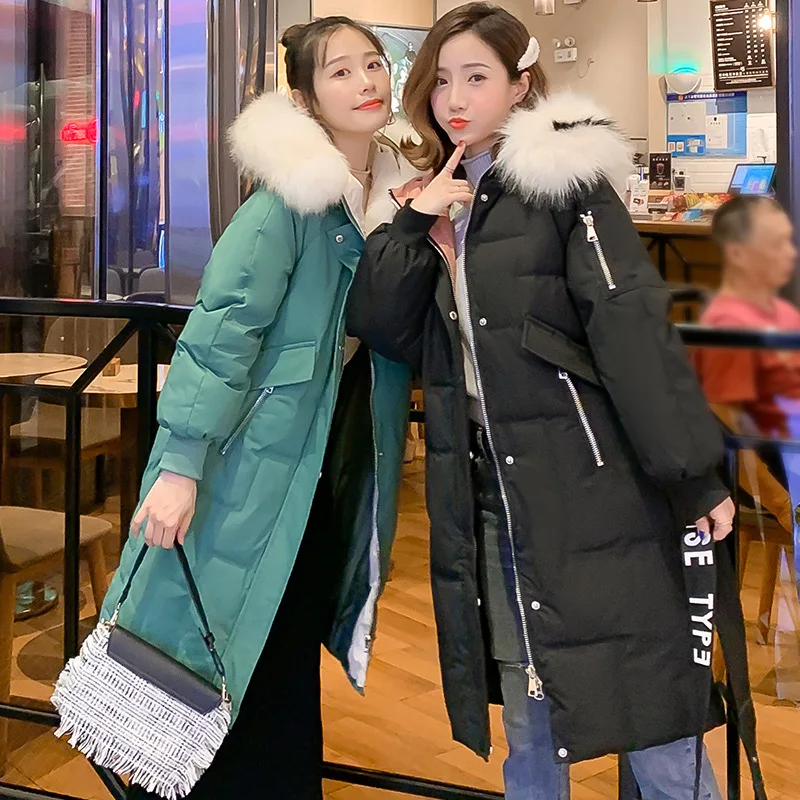 

2019 Winter Korean-style Fashion Mid-length Thick Fur Collar Cotton Coat Large GIRL'S Large Size WOMEN'S Coat