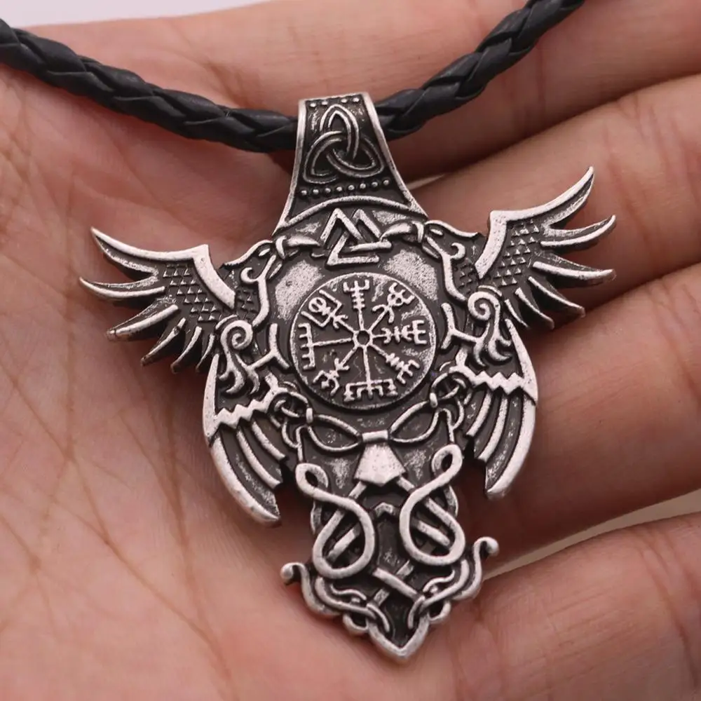 vikins Odin Raven Pagan Symbol pendant Viking men Norse Gods necklace Celt Rune