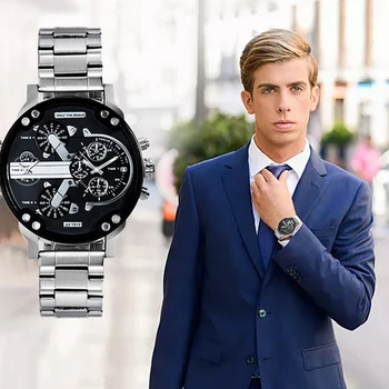 

Father's Day Men Alloy Steel Quartz Watch Round Dial Gift for Business Party -MX8