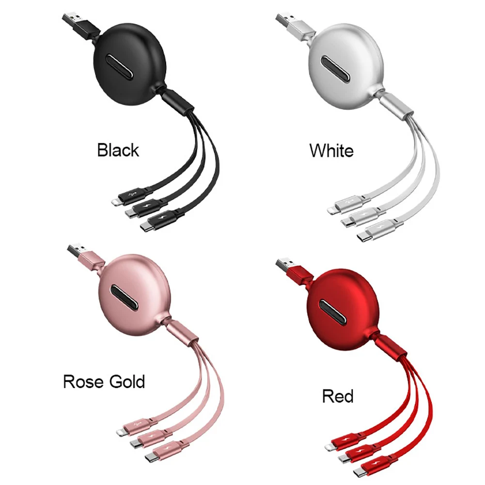 3 в 1 usb type C Micro USB кабель для IP type-c Android зарядный кабель 120 см 3 А Быстрая зарядка USB C кабель удобный практичный