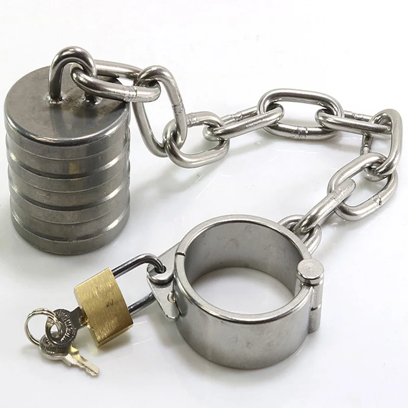 Stainless Steel Male Penis Ring Long Chain Heavy Pendant Device Ball Lock Stretcher Chastity Cbt BDSM Cock Sex Toy For Men | Красота и