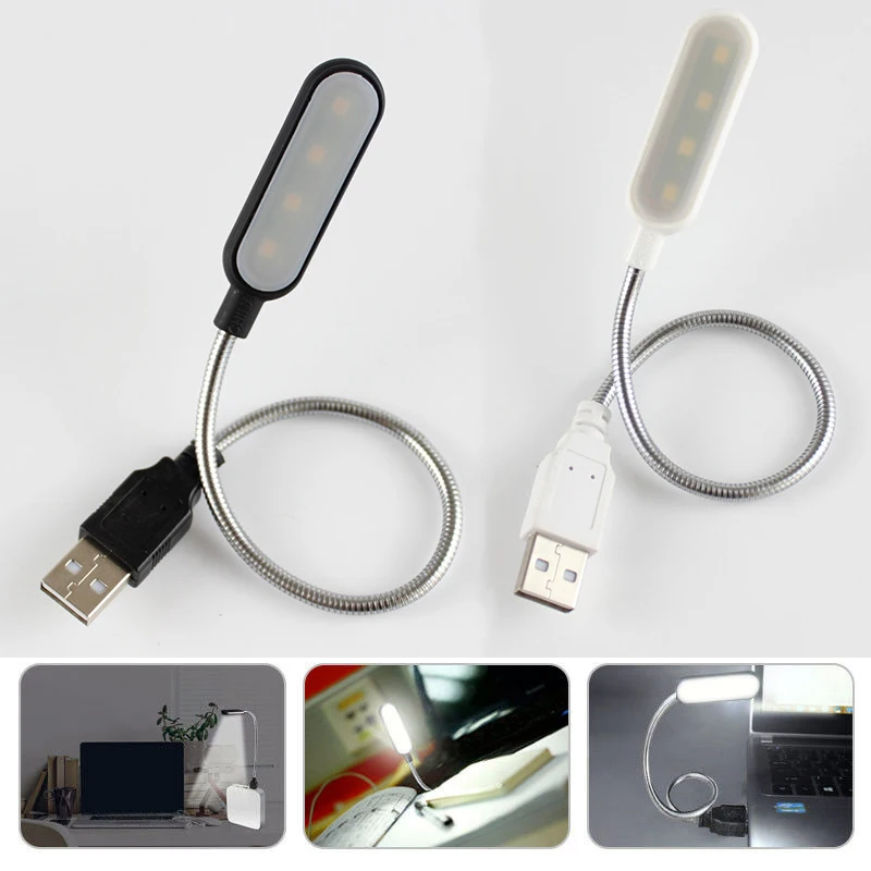 

Flexible Portable USB Book Light 4Leds Reading Lamp Night Lights Mini LED Lamp Keyboard Computer Notebook Table Desk Lamps