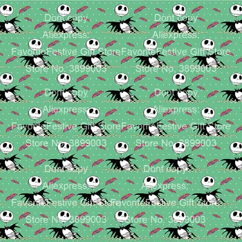 

165*100cm Funny Halloween Town The Nightmare Jack Skellington silk Fabric Patchwork for Tissue Kid Home Textile fabric for dress