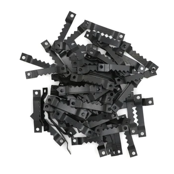 

100pcs Black No Nail Picture Frame Hooks Saw Tooth Sawtooth Hangers 40*7MM