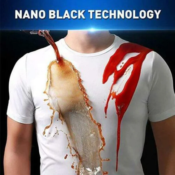

Men Solid Color Short Sleeve Liquid Resistant Super Hydrophobic Round Neck T-shirt Summer Nano waterproof antifouling shirt