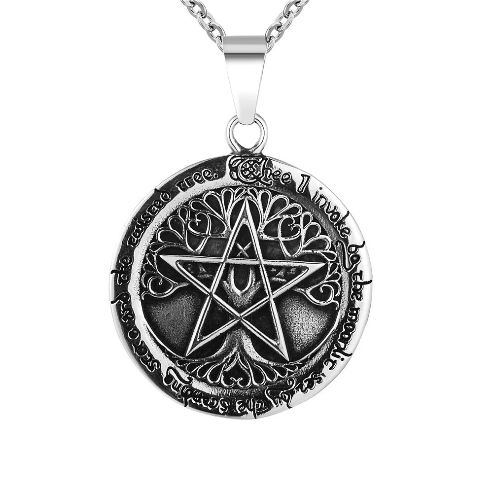 

Loredana Fashion exquisite Hell series jewelry for men.Retro style five-pointed star with life tree stainless steel necklace.