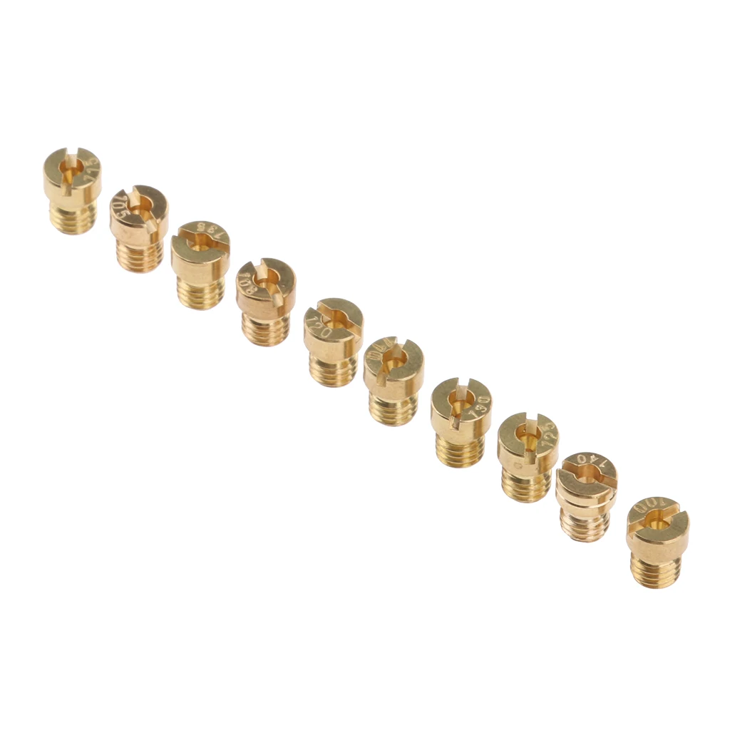 10pcs Carburetor Main Jet Kit 100 105 108 110 115 120 125 130 135 140 Size Replacement for GY6 125cc-150cc 10pcs Carburetor Main Jet Kit 100 105 108 110 115 120 125 130 135 140 Size Replacement for GY6 125cc-150cc