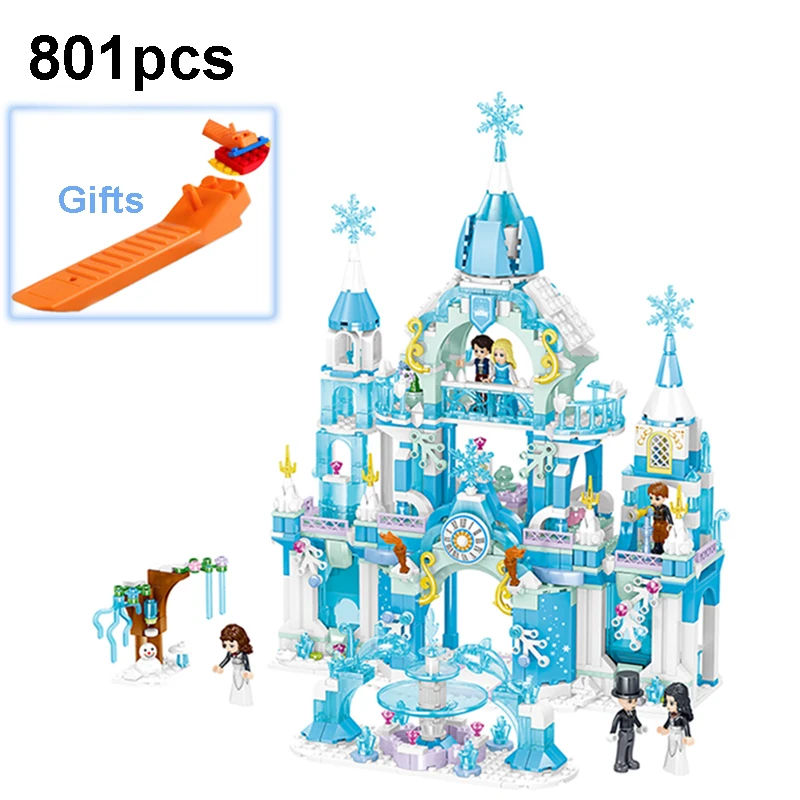 

QL1143 Girl Series Princess Ice Castle Building Blocks Set Kids Assembling Brick Compatible Friend Model Toys For Children