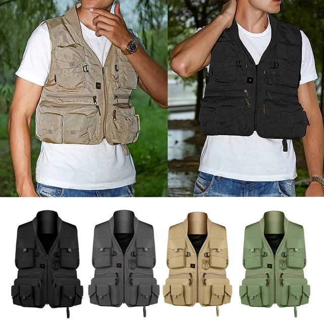 Men's Casual Outdoor Detachable Multifunctional Fishing Vest Travel  Photography Mesh Quick Dry Cardigan V-Neck Fishing Vest - AliExpress