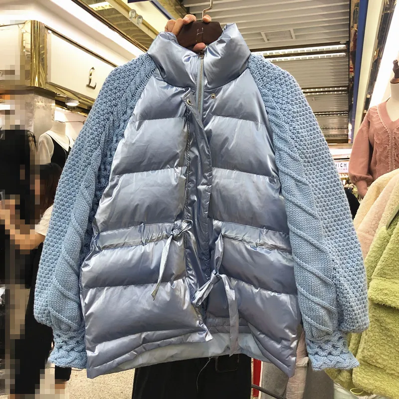 Парка женская зимняя куртка новая Корейская куртка с воротником-стойкой, Вшитая трикотажная куртка с хлопковой подкладкой женские зимние толстые пальто