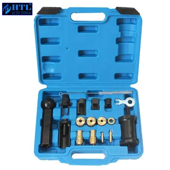 VAG Group FSI / PD Common Rail Injector Puller & Service Tool Kit For Audi VW Set T10133 T10163 Gasoline & Diesel Engine 18pcs engine injector puller removal installer tool set for vag audi vw fsi petrol