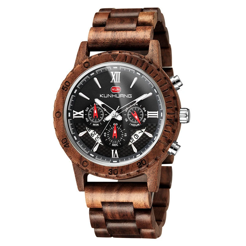 

2020 Man Wrist Watch Motion More Function Sandalwood Surface Wooden creative Watches Wrist