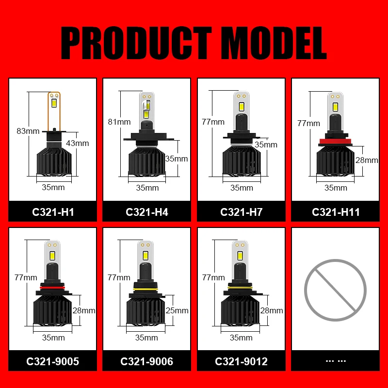 EURS LED H7 H4 Car LED Headlight Bulbs H1 H11 H8 H9 9005 9006 9012 Hi/Lo Beam 90W 18000LM 6000K Auto Headlamp Car accessories