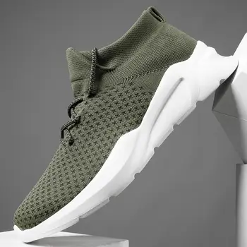 

Casual Men Socks Sneakers Breathable Flying Woven Soft Outdoor Walking Sneakers Trainers Big Size Zapatos Casuales De Los Hombre