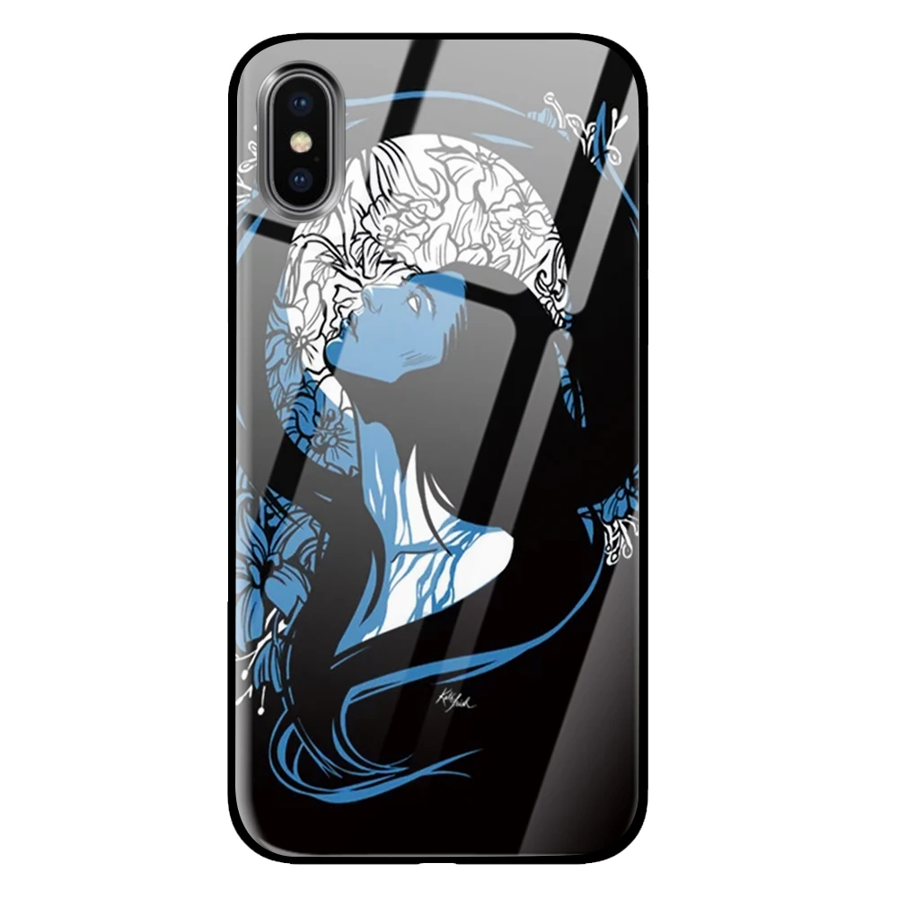 Роскошный чехол из закаленного стекла черного и белого цветов для iPhone 5 5S 6 6s 7 8 Plus X XS XR 11 Pro Max - Цвет: 5