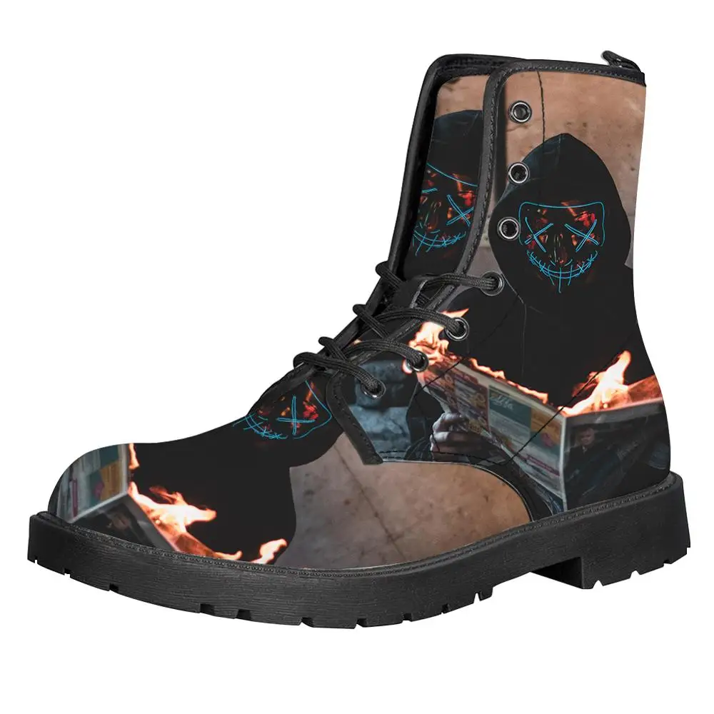 

Customized Image LOGO Print Men Boots For Martin Boots Male Shoes Motocycle Boots Warm Ankle Boots Winter Shoes Men Shoe