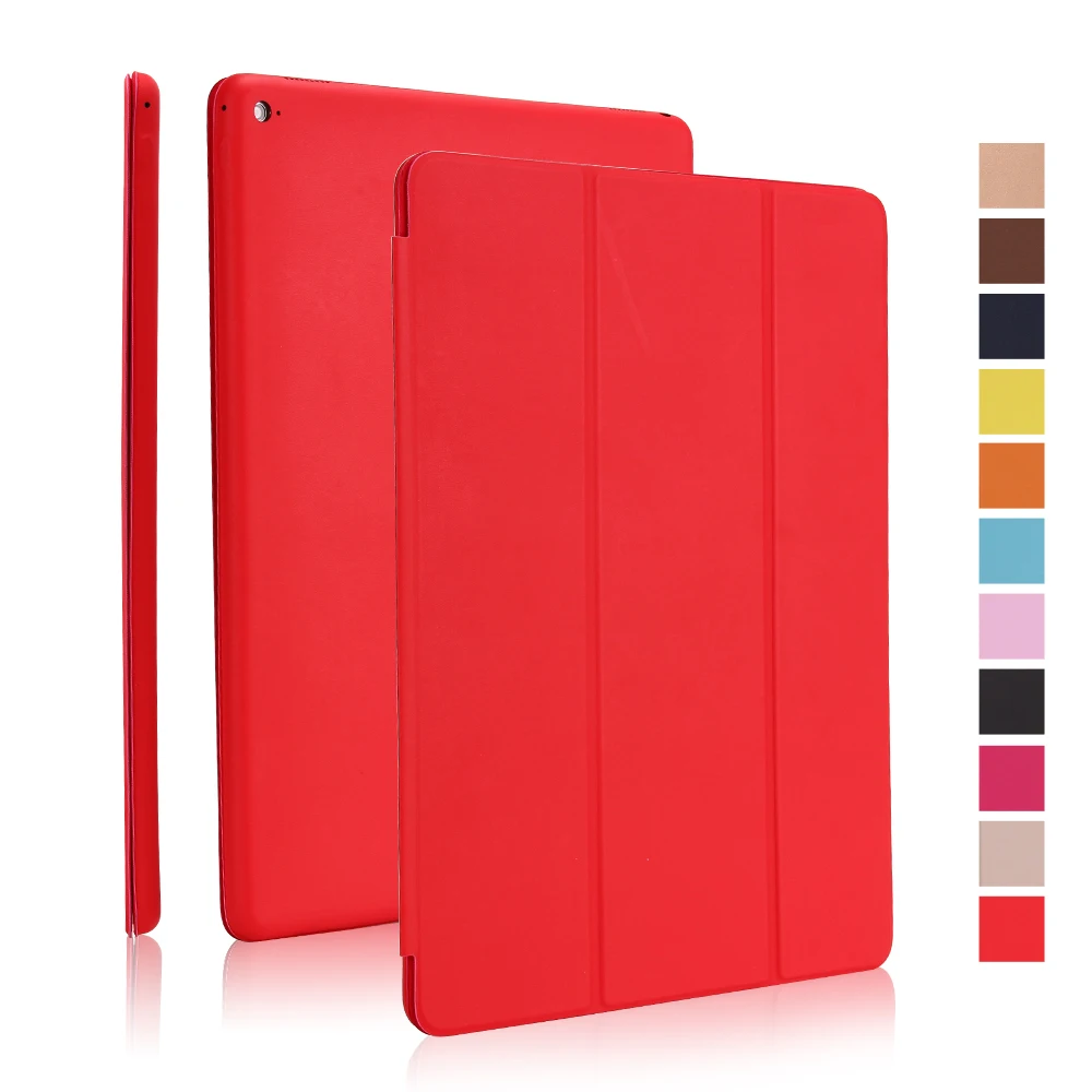 Чехол для ipad Pro 12,9 дюйма Smart Cover для ipad Pro 12,9 Чехол кожаный магнитный чехол A1876/A2014/A1895/a1983 - Цвет: Красный