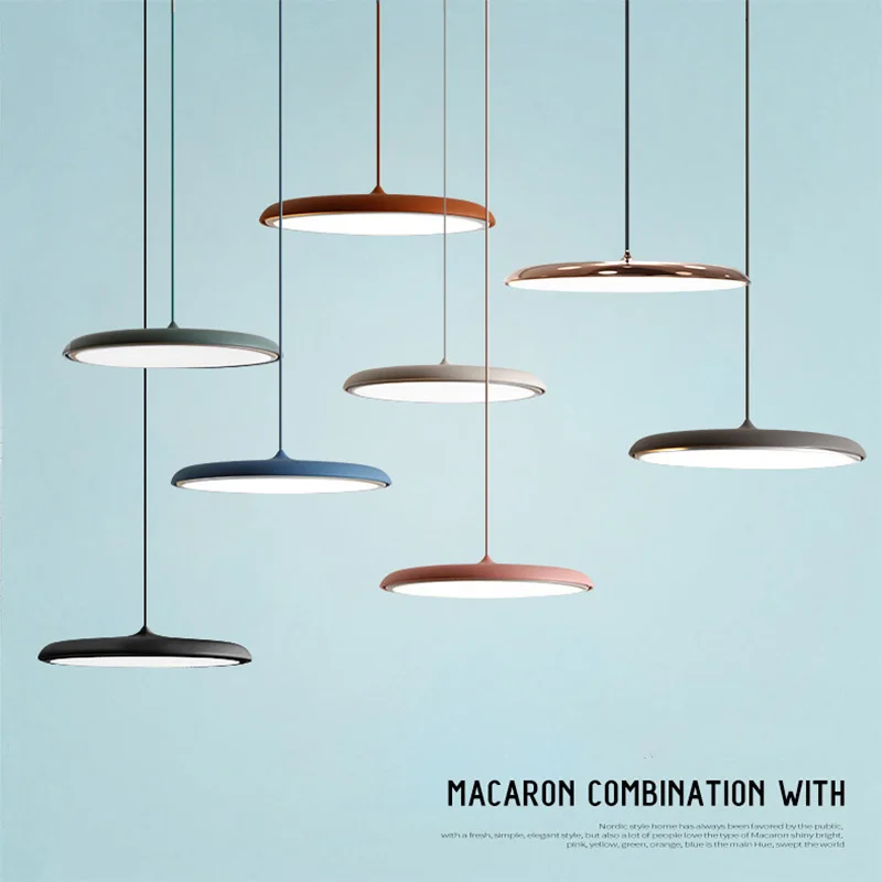 

Art Design Modern LED Pendant Light UFO Round Plate Suspension Lamp For Dining Room Living Room Bedroom Table Study Hanging Lamp