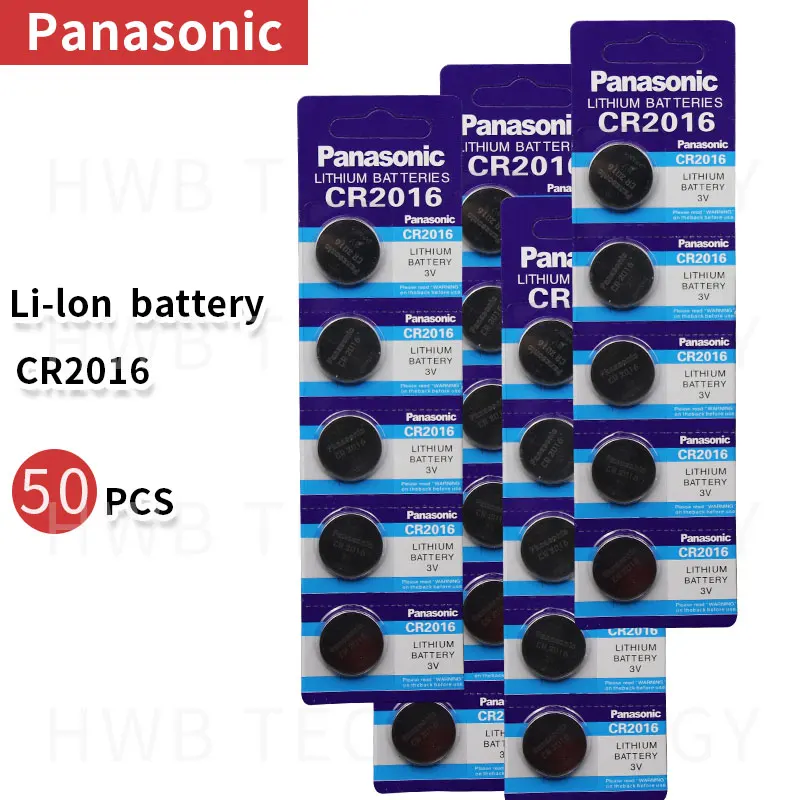 50 шт. бренд для PANASONIC cr2016 BR2016 DL2016 LM2016 KCR2016 ECR2016 3 в кнопки сотового монеты литиевые батареи для часов