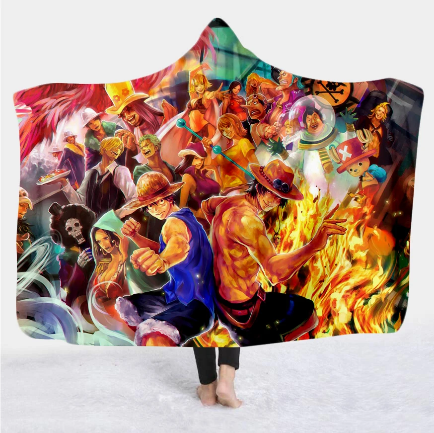 Новое Аниме цельное мультяшное одеяло с рисунком, одеяло с капюшоном, 3D Полноразмерное одеяло с принтом, одеяло для взрослых мужчин и женщин, стиль 027 - Цвет: 18