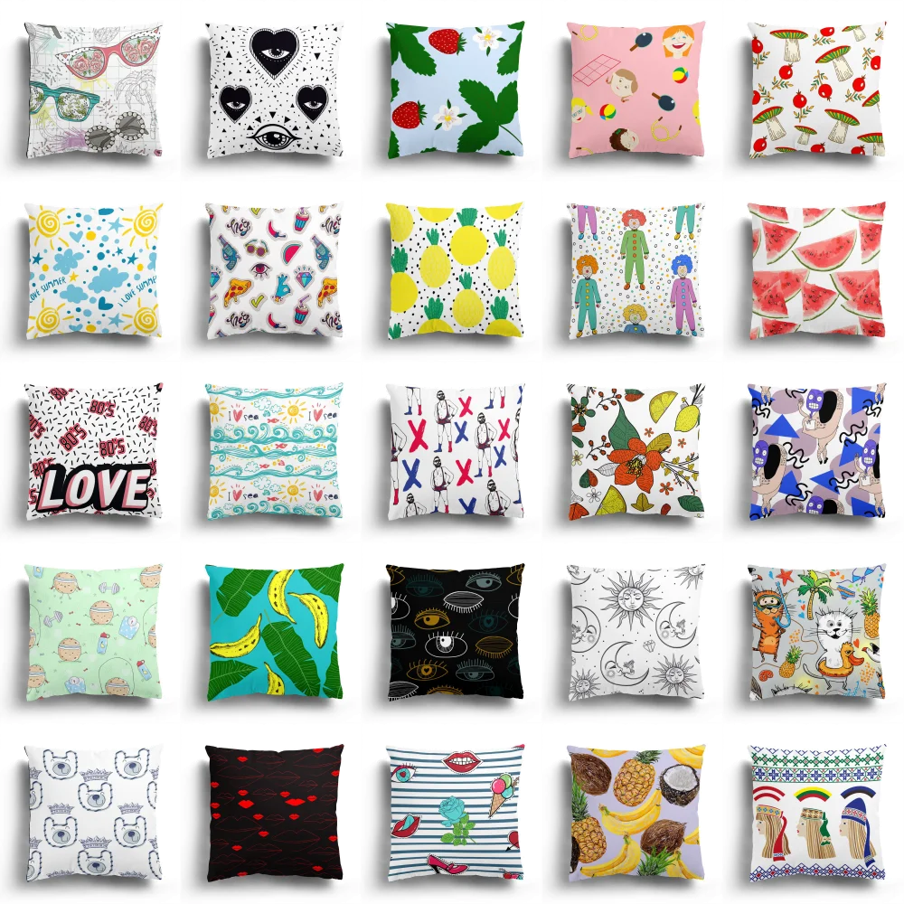 Creative geometric life pillowcase super soft short plush office living room sofa cartoon decoration holding | Дом и сад