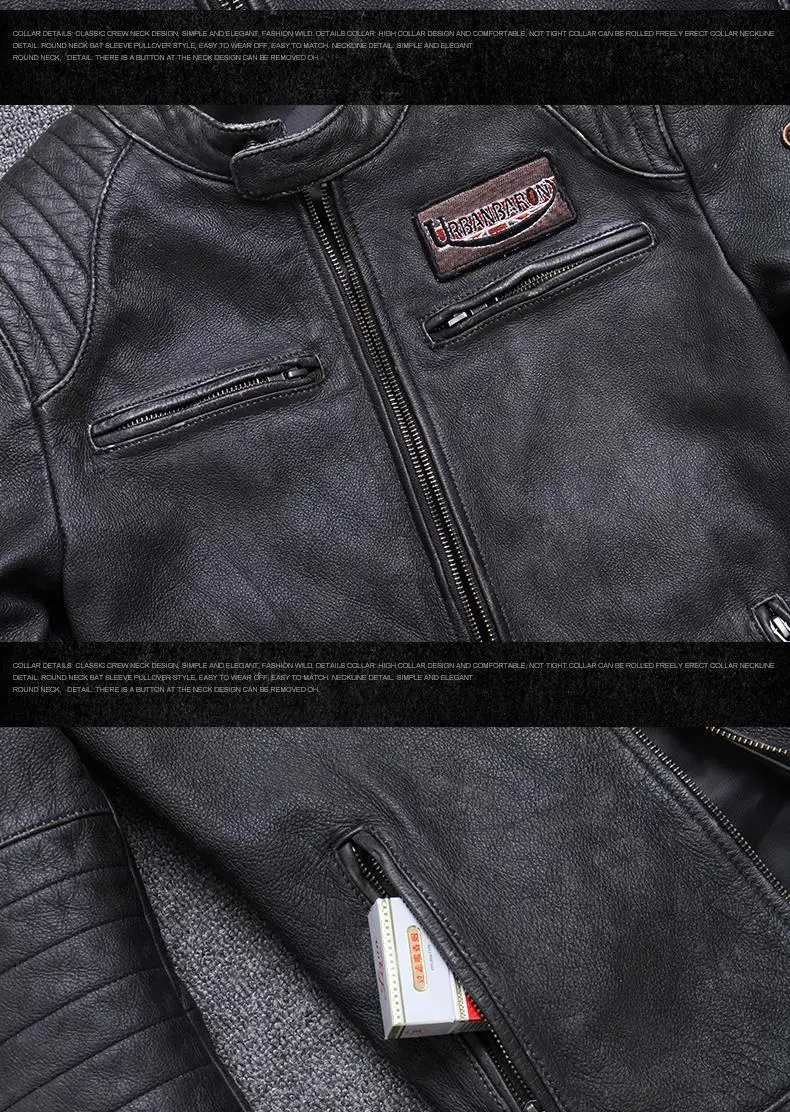 Мужские Винтажные Куртки из натуральной кожи, городские мотоциклетные куртки коричневого и серого цвета с воротником-стойкой, облегающее байкерское пальто для мужчин