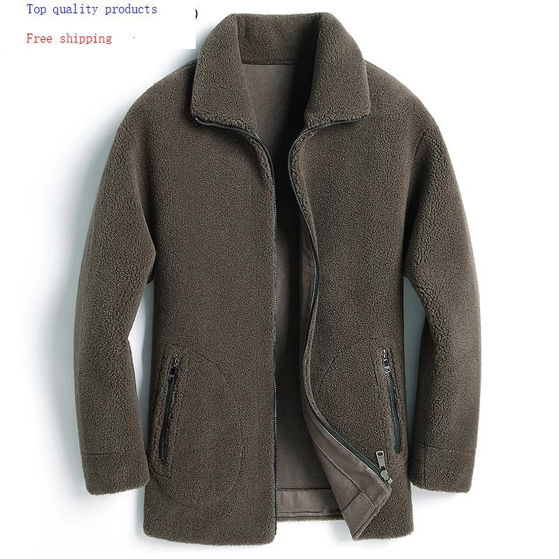 

Real Fur Coat Men Autumn Winter 100% Wool Fur Coats Sheep Shearing Wool Jacket Korean 2020 Manteau Homme 4917 KJ3624