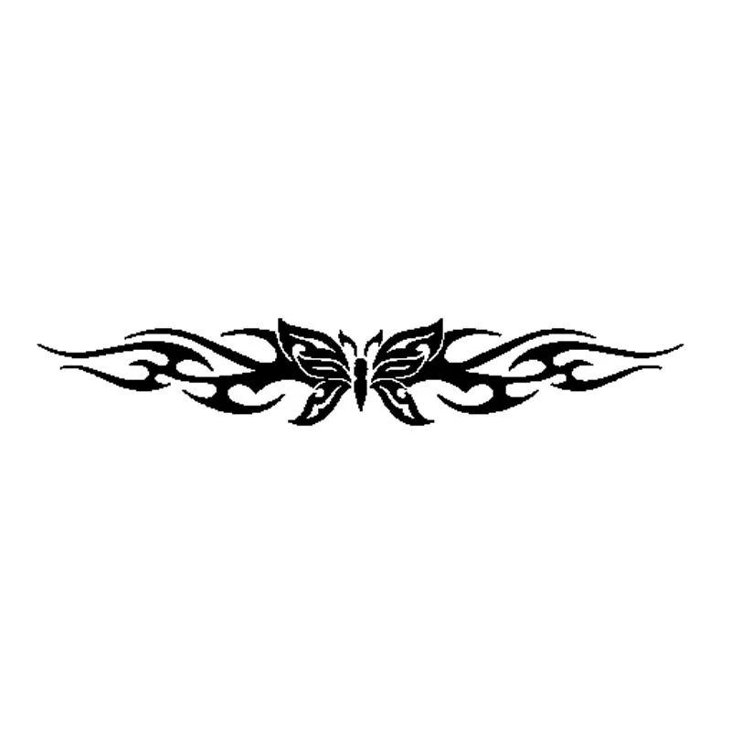 

DAWASARU Sunscreen Waterproof Butterfly Back Window Decal Car Sticker Graphic Tribal Flame Car Vinyl Black/Silver 18CM*3CM