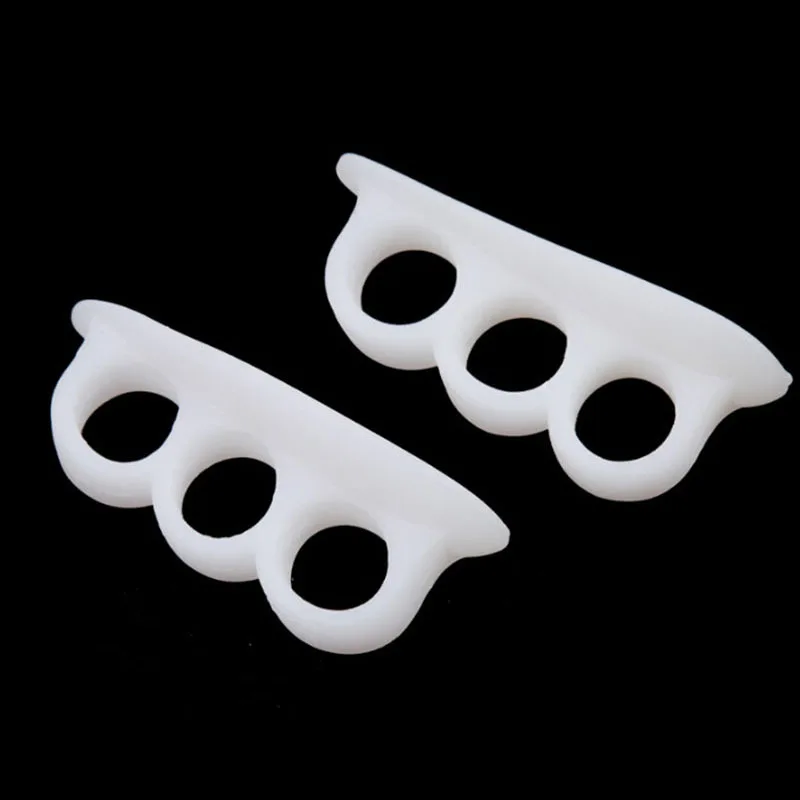 

1 Pairs Toe Separators Stretchers Straighteners Alignment Bunion 3 Holes Gel Pain Relief